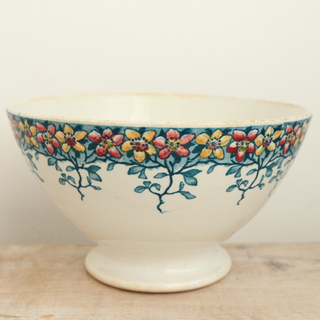 アンティーク カフェオレボウル フランス サルグミンヌ&ディゴワン製 SARREGUEMINES & DIGOIN