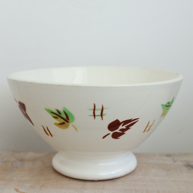 アンティーク カフェオレボウル アイビー SIROCCO フランス ディゴワン&サルグミンヌ製 DIGOIN & SARREGUEMINES