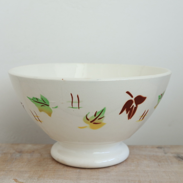 アンティーク カフェオレボウル アイビー SIROCCO フランス ディゴワン&サルグミンヌ製 DIGOIN & SARREGUEMINES