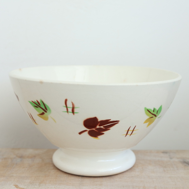 アンティーク カフェオレボウル アイビー SIROCCO フランス ディゴワン&サルグミンヌ製 DIGOIN & SARREGUEMINES