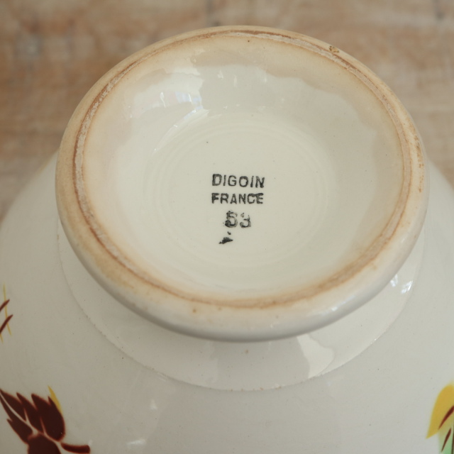 アンティーク カフェオレボウル アイビー SIROCCO フランス ディゴワン&サルグミンヌ製 DIGOIN & SARREGUEMINES