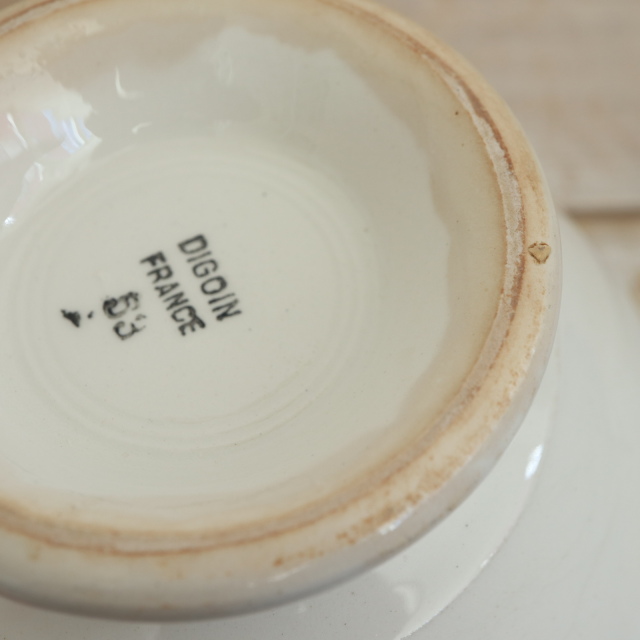 アンティーク カフェオレボウル アイビー SIROCCO フランス ディゴワン&サルグミンヌ製 DIGOIN & SARREGUEMINES