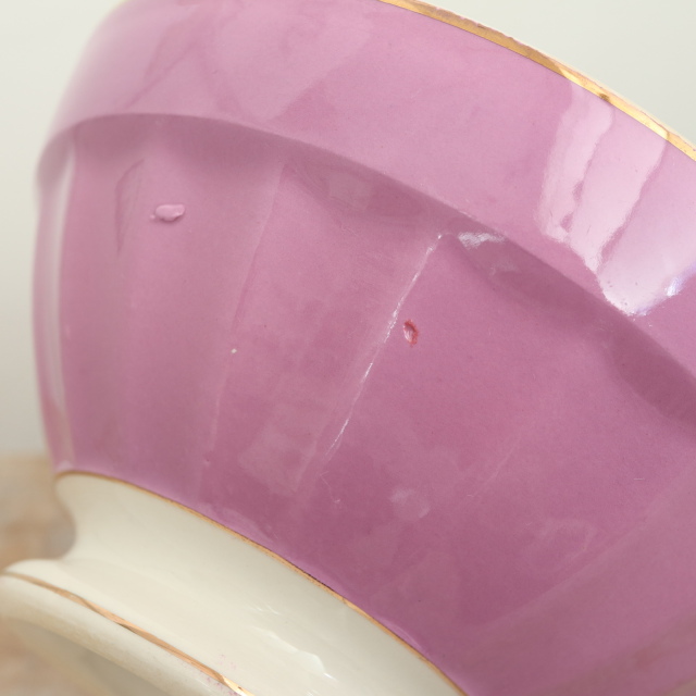 アンティーク カフェオレボウル パープル フランス ディゴワン&サルグミンヌ製 DIGOIN & SARREGUEMINES