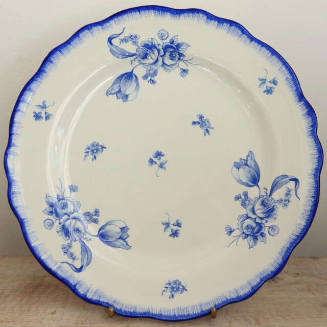 アンティーク プレート 花リム 皿 フランス サラン製 SALINS