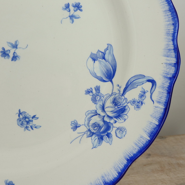 アンティーク プレート 花リム 皿 フランス サラン製 SALINS