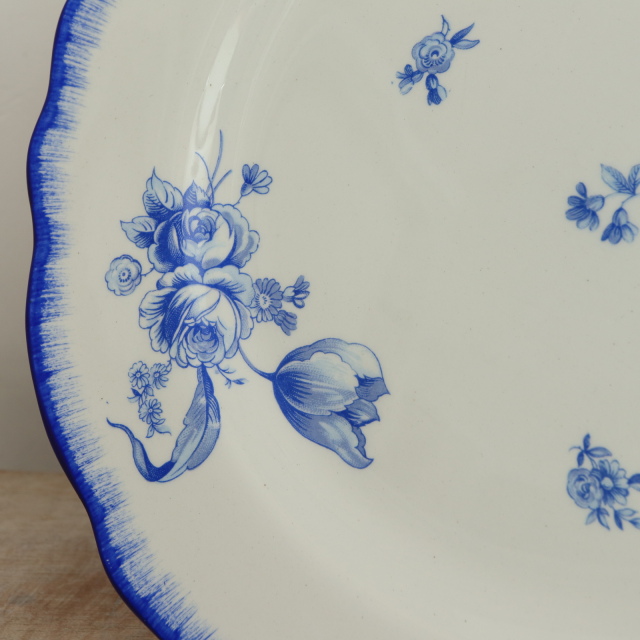 salins サラン　花リム　コンポティエ　アンティーク　脚付き皿 サルグミンヌ 脚付き プレート 花リム コンポティエ フランスアンティーク