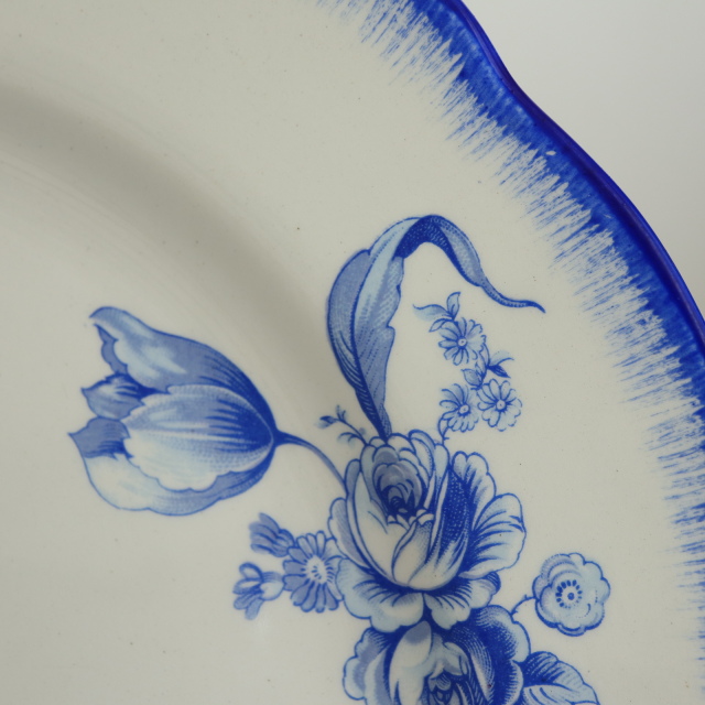 アンティーク プレート 花リム 皿 フランス サラン製 SALINS