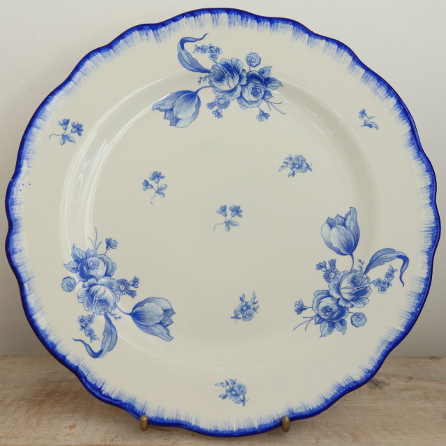 アンティーク プレート 花リム 皿 フランス サラン製 SALINS