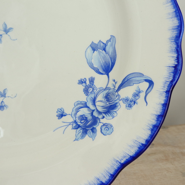 アンティーク プレート 花リム 皿 フランス サラン製 SALINS