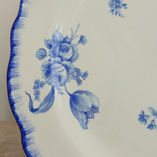 アンティーク プレート 花リム 皿 フランス サラン製 SALINS