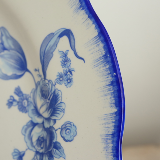 アンティーク プレート 花リム 皿 フランス サラン製 SALINS