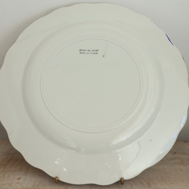 アンティーク プレート 花リム 皿 フランス サラン製 SALINS