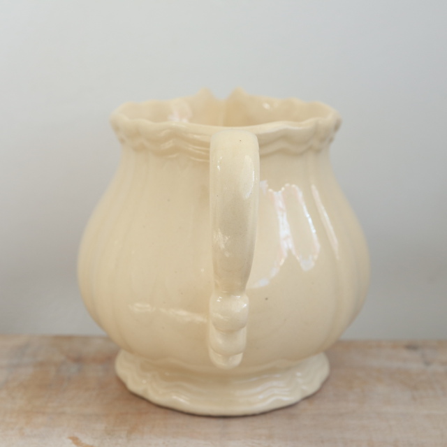 アンティーク クレミエ 花リム ミルクピッチャー Ivoire フランス