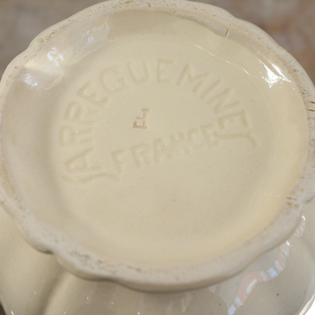 アンティーク クレミエ 花リム ミルクピッチャー Ivoire フランス