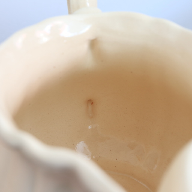 アンティーク クレミエ 花リム ミルクピッチャー Ivoire フランス