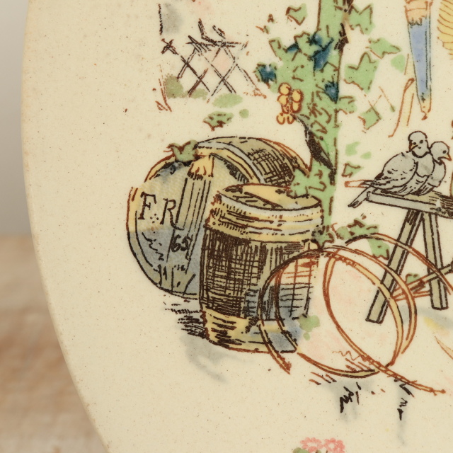 アンティークプレート Froment Richard 樽職人 Le Tonnelier フランス サルグミンヌ製 U&C SARREGUEMINES