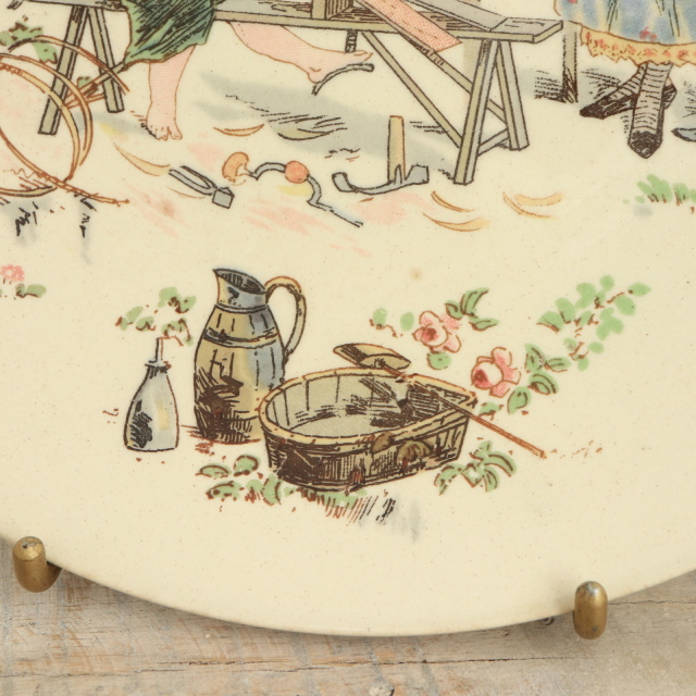 アンティークプレート Froment Richard 樽職人 Le Tonnelier フランス サルグミンヌ製 U&C SARREGUEMINES