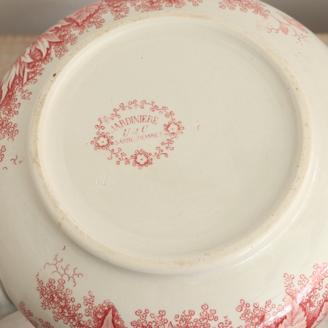 アンティーク ピシェ JARDINIERE フランス サルグミンヌ製 U&C SARREGUEMINES