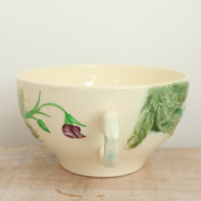 アンティーク ショコラカップ＆ソーサー パンジー バルボティーヌ フランス ショワジールロワ製 Choisy le Roi