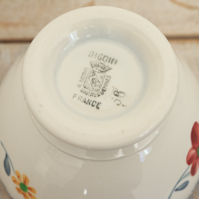アンティーク プチ カフェオレボウル Mary Lou フランス ディゴワン&サルグミンヌ製 DIGOIN & SARREGUEMINES