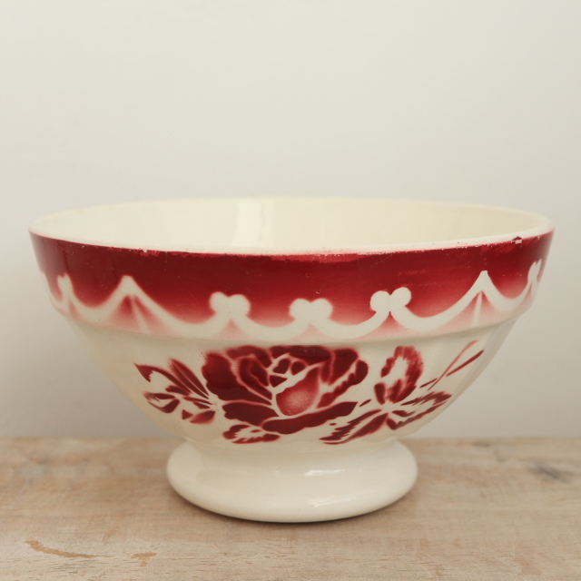 アンティーク カフェオレボウル バラ フランス ディゴワン製 PATRISIA DIGOIN