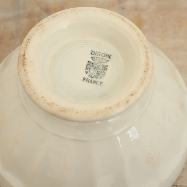 アンティーク カフェオレボウル 白 フランス ディゴワン&サルグミンヌ