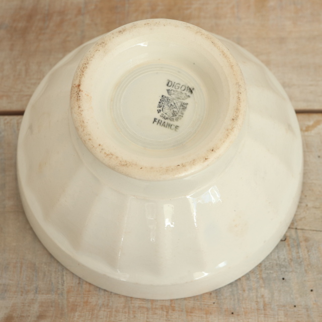 アンティーク カフェオレボウル 白 フランス ディゴワン&サルグミンヌ製 DIGOIN & SARREGUEMINES