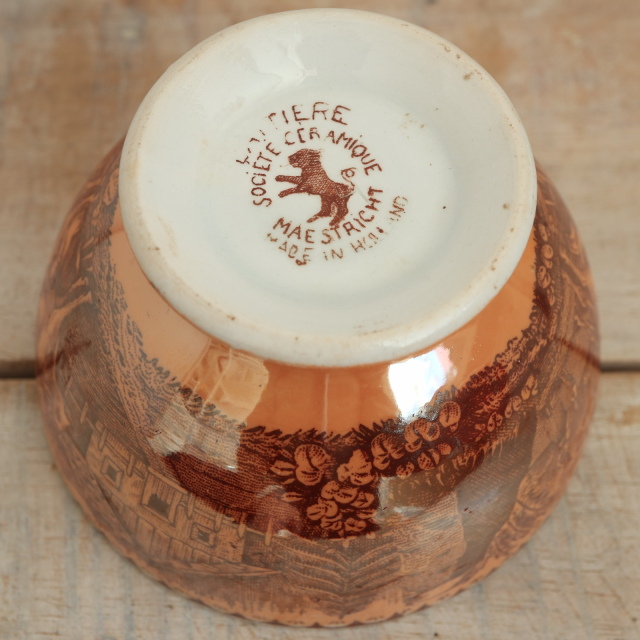 アンティーク カフェオレボウル LAITIERE オランダ マーストリヒト製