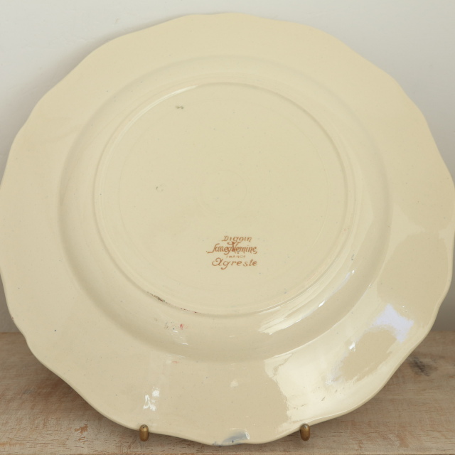 アンティーク プレート アグレスト 皿 フランス サルグミンヌ製