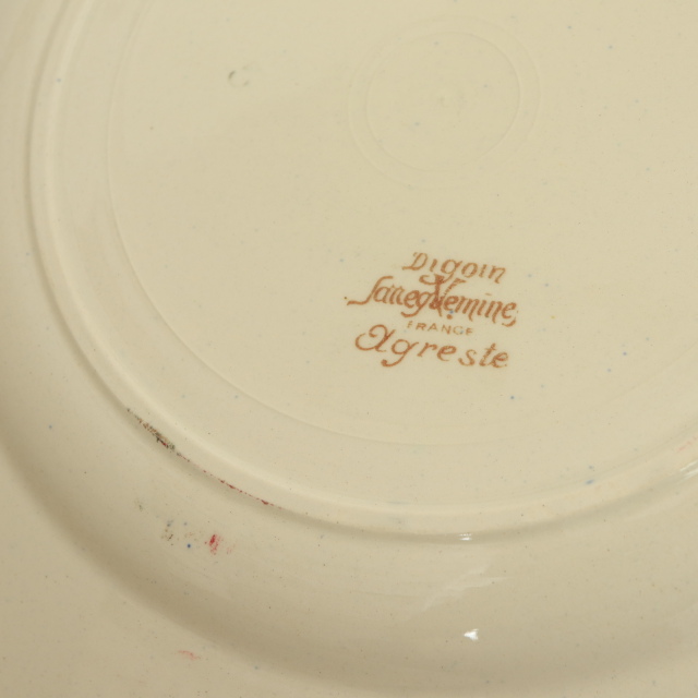 アンティーク プレート アグレスト 皿 フランス サルグミンヌ製 Agreste Digoin SARREGUEMINES