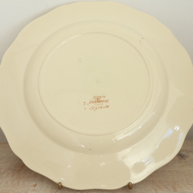 アンティーク プレート アグレスト 皿 フランス サルグミンヌ製 Agreste Digoin SARREGUEMINES