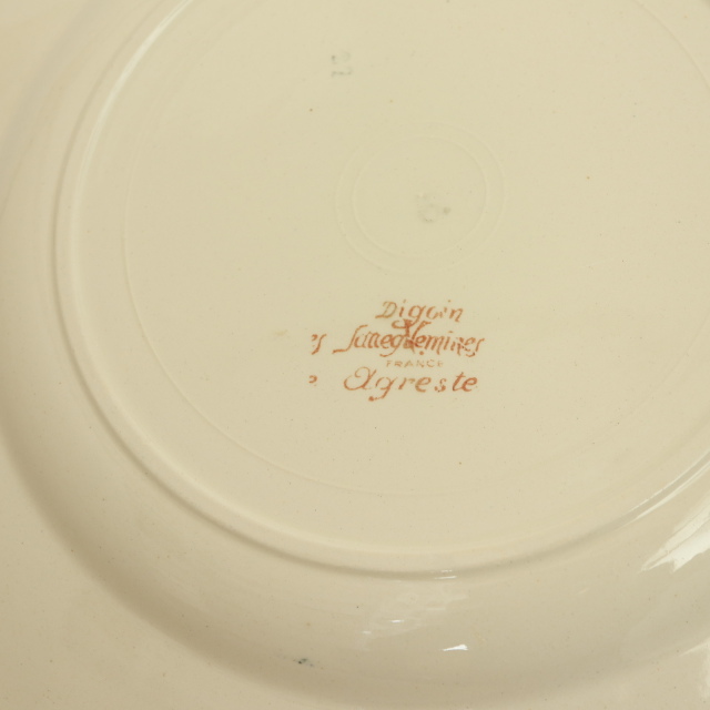 アンティーク プレート アグレスト 皿 フランス サルグミンヌ製 Agreste Digoin SARREGUEMINES