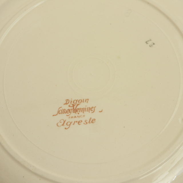 アンティーク プレート アグレスト 皿 フランス サルグミンヌ製