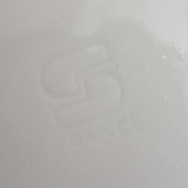 アンティーク シュガーポット 白 花リム フランス サルグミンヌ製 Sarreguemines