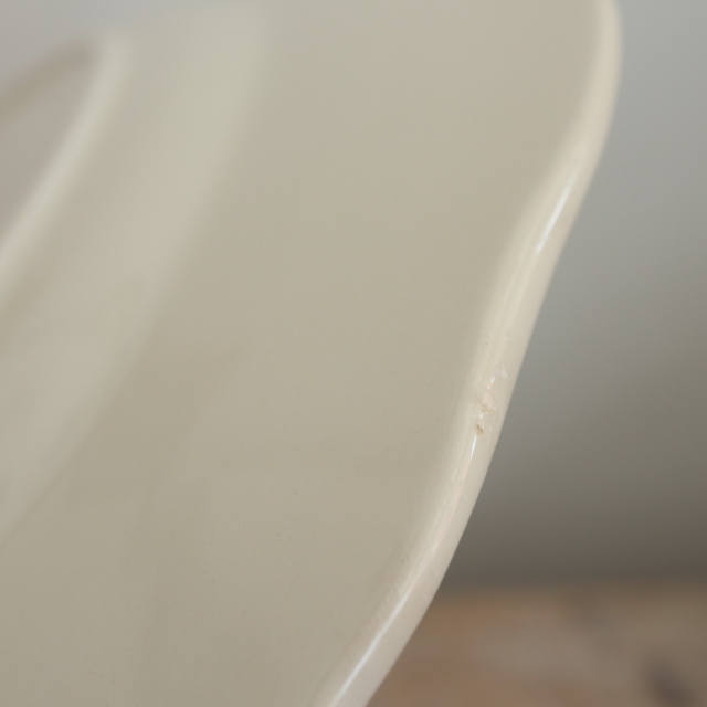 アンティークプレート 皿 花リム Ivoire フランス サルグミンヌ製 Sarreguemines