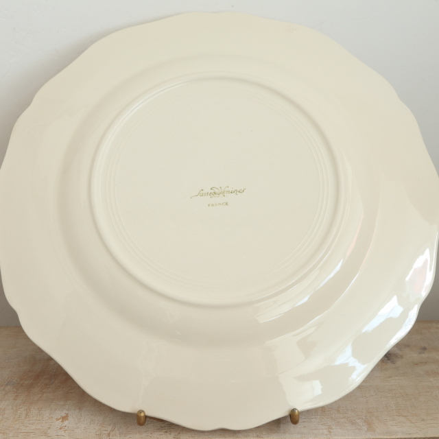 アンティークプレート 皿 花リム Ivoire フランス サルグミンヌ製