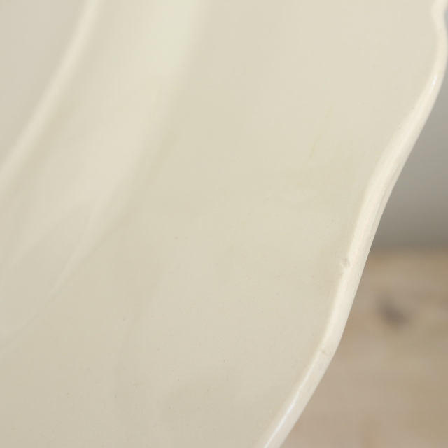 アンティークプレート 皿 花リム Ivoire フランス サルグミンヌ製 Sarreguemines