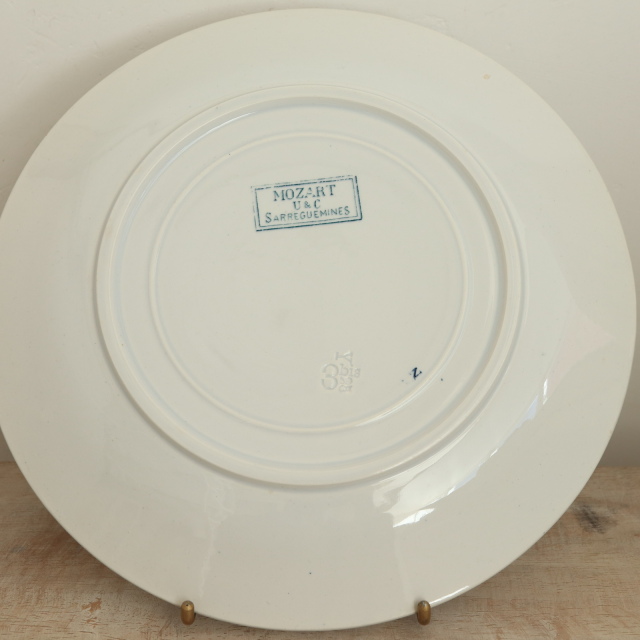 アンティークプレート モーツァルト 皿 MOZART フランス サルグミンヌ製 U&C SARREGUEMINES