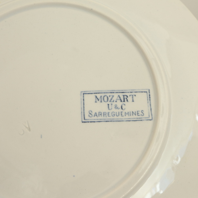 アンティークプレート デザート皿 モーツァルト MOZART フランス サルグミンヌ製 U&C SARREGUEMINES