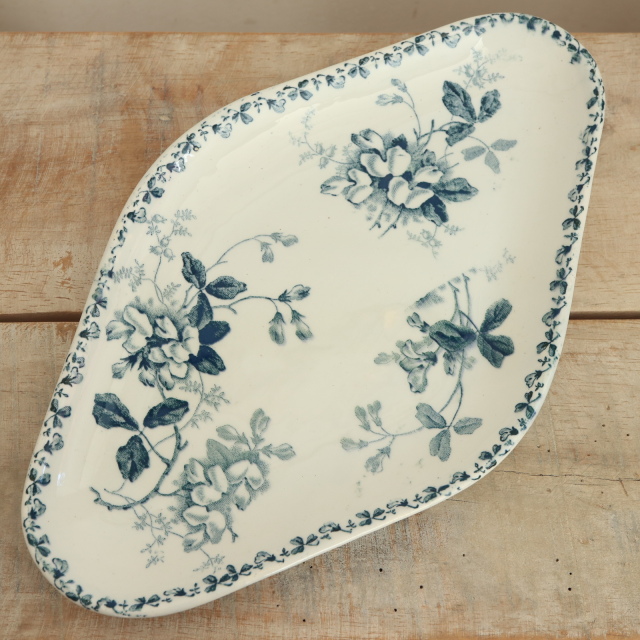 アンティーク ラヴィエ オーバル皿 ACACIA フランス サンタマン製