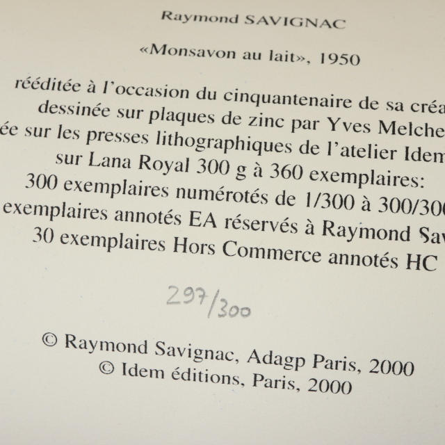 サヴィニャック モンサヴォン 牛 バスタブ リトグラフ ポスター MONSAVON SAVIGNAC