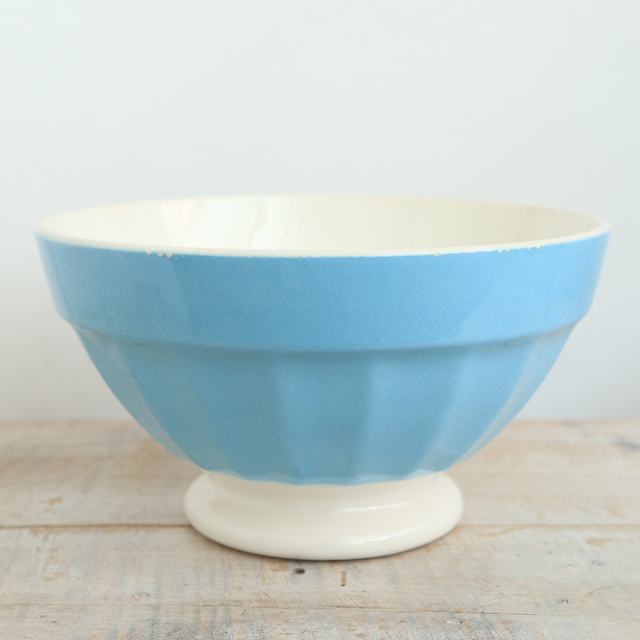 アンティーク カフェオレボウル ライトブルー サルグミンヌフランス Digoin & Sarreguemines Antique Bowl