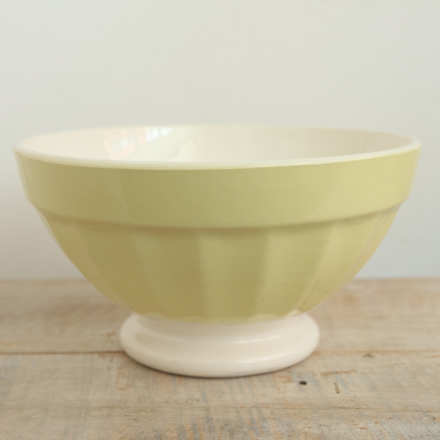 アンティーク カフェオレボウル ライトイエロー サルグミンヌフランス Digoin & Sarreguemines Antique Bowl