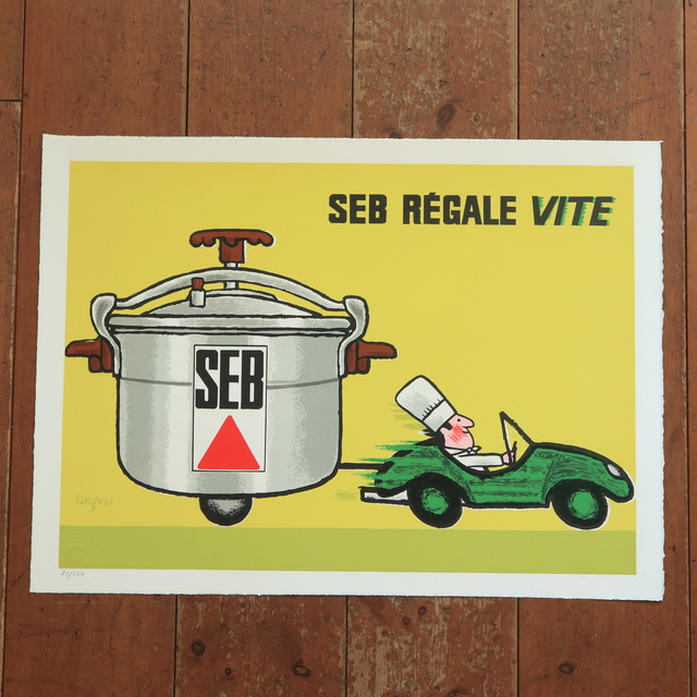 レイモン サヴィニャック セブの圧力鍋 リトグラフ ポスター SAVIGNAC SEB