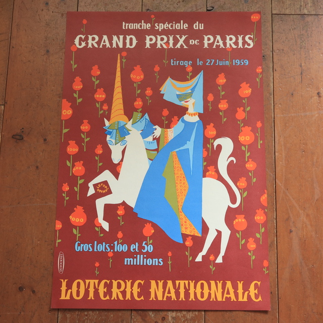 ルフォール・オプノ パリ大賞典 ヴィンテージポスター Grand Prix de Paris LOTERIE NATIONALE  Lefor Openo