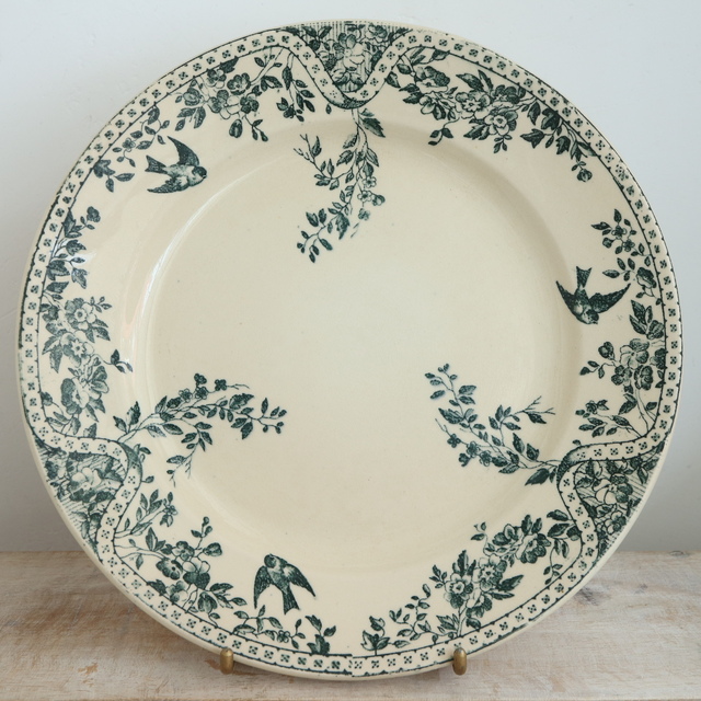 アンティーク プレート ツバメ 平皿 ショワジールロワ フランス LOUIS XVI CHOISY LE ROI FRANCE