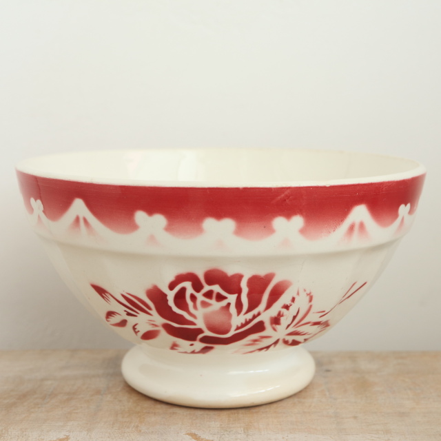 アンティーク カフェオレボウル バラ フランス ディゴワン製 PATRISIA DIGOIN