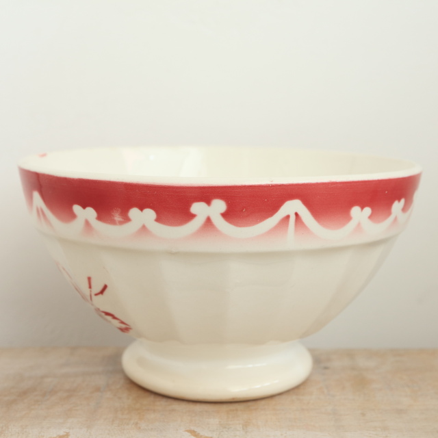 アンティーク カフェオレボウル バラ フランス ディゴワン製 PATRISIA