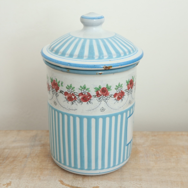 BB社 ローズガーランド アンティーク ホウロウキャニスター Poivre コショウ入れ