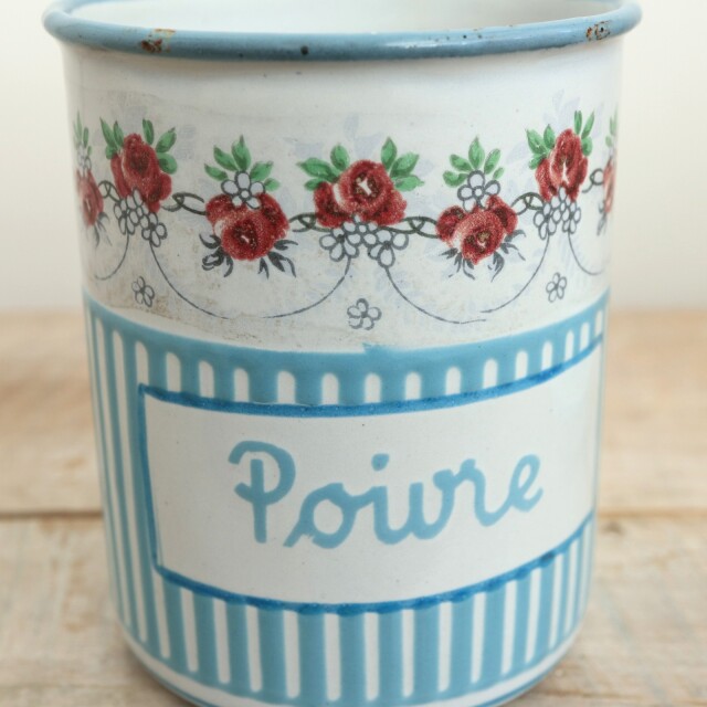 BB社 ローズガーランド アンティーク ホウロウキャニスター Poivre コショウ入れ